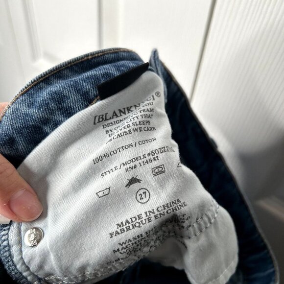 BlankNYC The Madison Crop Light Wash Blue Denim Button Fly Jeans Women's Size 27 - Picture 12 of 12